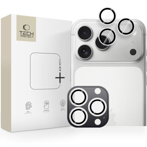 Nakładka na aparat TECH-PROTECT Camring Fit+ do Apple iPhone 14 Pro/Max/15 Pro/Max/16 Pro/Max/17 Pro/Max Srebrny