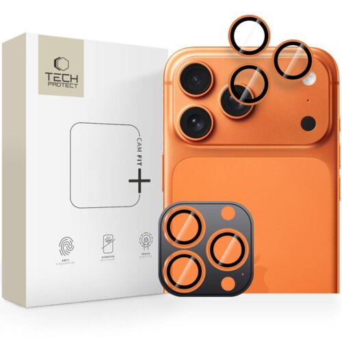 Nakładka na aparat TECH-PROTECT Camring Fit+ do Apple iPhone 14 Pro/Max/15 Pro/Max/16 Pro/Max/17 Pro/Max Pomarańczowy