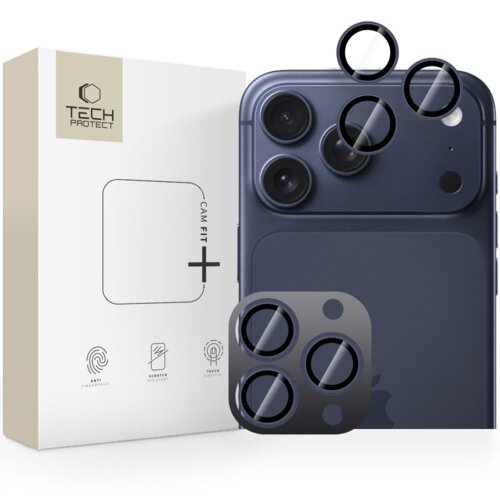 Nakładka na aparat TECH-PROTECT Camring Fit+ do Apple iPhone 14 Pro/Max/15 Pro/Max/16 Pro/Max/17 Pro/Max Niebieski