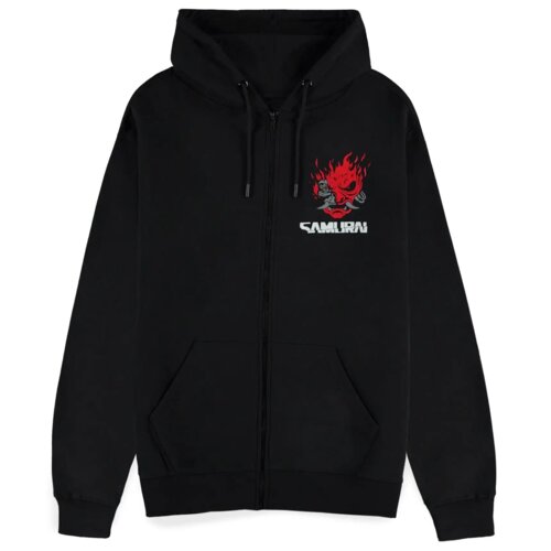 Czarna bluza z kapturem i zamkiem błyskawicznym, z przodu widoczny jest czerwony, płonący wzór oraz napis "SAMURAI". Bluza posiada kieszenie na dole oraz sznurki przy kapturze.