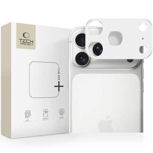 Nakładka na aparat TECH-PROTECT Camalloy Fit+ do Apple iPhone 17 Pro Srebrny