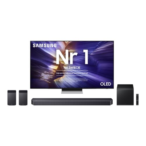 Telewizor SAMSUNG QE65S90F 65" OLED 4K 144Hz Tizen TV Dolby Atmos HDMI 2.1 + Soundbar SAMSUNG HW-Q930F EN Czarny 9.1.4-kanałowy, Bezprzewodowy Subwoofer, Głośniki Surround, Wi-Fi, BT, HDMI eARC