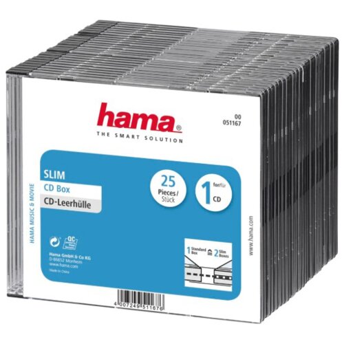 Pudełko do płyt CD HAMA Slim 51167 (25 szt.)