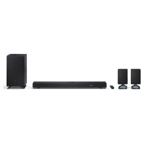 Soundbar SHARP HT-SBW53121 Czarny 3.1.2-kanałowy, Bezprzewodowy Subwoofer, HDMI eARC, Dolby Atmos, 4K, BT + Kolumny głośnikowe SHARP HT-SPR52021 Czarny (2 szt.)