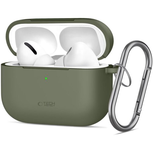 Etui TECH-PROTECT Silicone Hook do Apple AirPods Pro 3 Oliwkowy