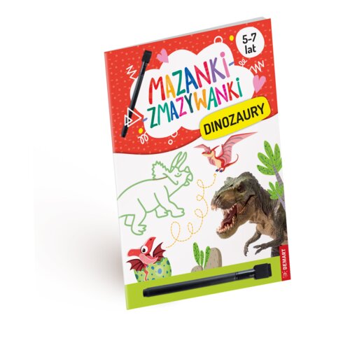 Mazanki-zmazywanki. Kolorowe dinozaury. Ćwiczenia