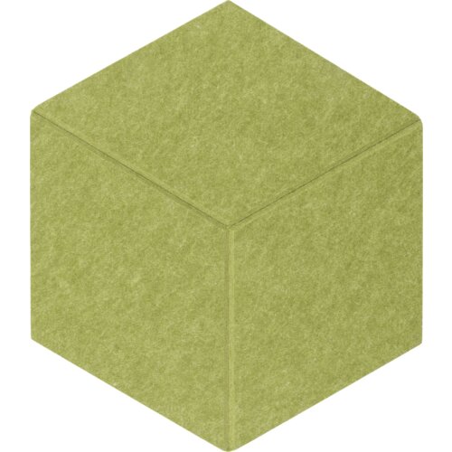 Zielony panel filcowy w kształcie heksagonu, o wymiarach 40 x 46 cm, z widoczną teksturą materiału. Produkt to "Panel filcowy MULTIDECOR Felly Heksagon 02 40 x 46 cm Zielony (2 szt.)".