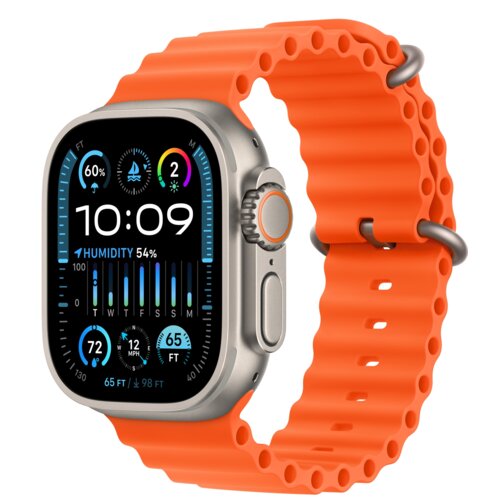 Apple Watch Ultra 2 GPS + Cellular 49mm koperta tytanowa + opaska Ocean (pomarańczowy)