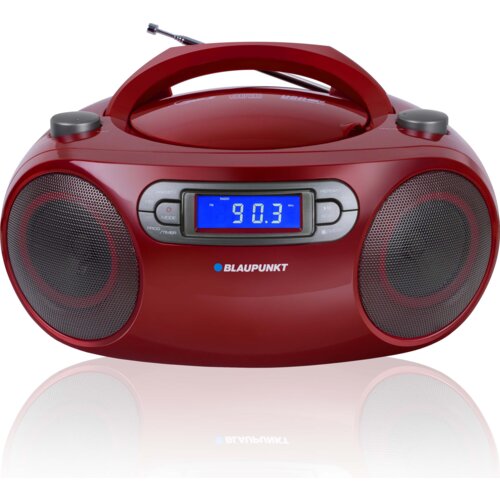 Radioodtwarzacz/Bombox BLAUPUNKT BB28RD Czerwony, Odtw. CD, CD-R, CD-RW, Wejście USB/AUX, Tuner FM, Zasilanie Bateryjno-Sieciowe