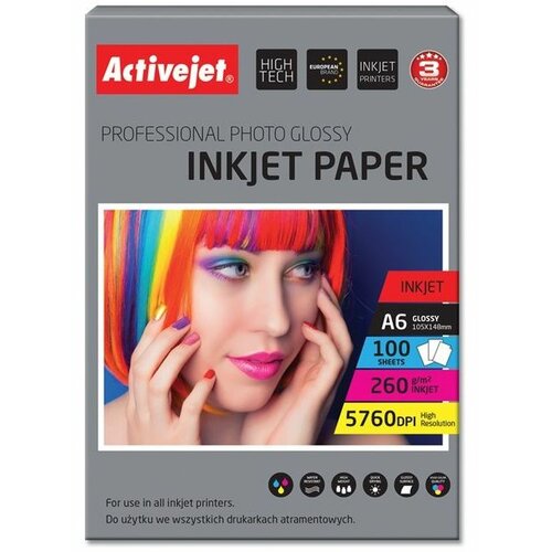 Papier fotograficzny ACTIVEJET AP6-260GR100 100 arkuszy