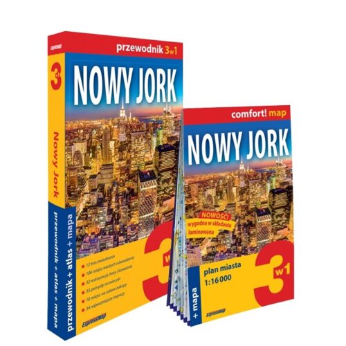 Nowy Jork 3w1: przewodnik + atlas + mapa w.2025