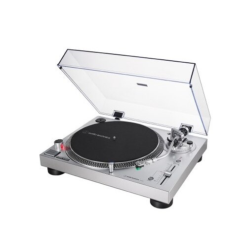 Gramofon AUDIO-TECHNICA AT-LP120X Srebrny, Manualny, Napęd bezpośredni, USB, Prędkość odtw. 33 1/3, 45, 78 obr./min