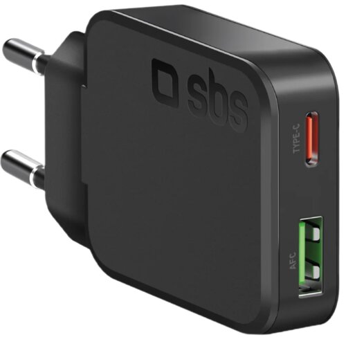 Ładowarka sieciowa SBS TETRGANUSBTC45SLIM Ultra-Slim GaN 45W Czarny