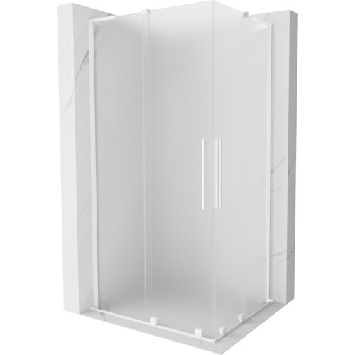 Mexen Velar L Duo kabina prysznicowa rozsuwana 100 x 90 cm, szron, biała - 871-100-090-02-33-20