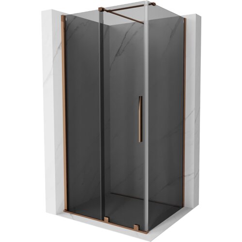 Mexen Velar kabina prysznicowa rozsuwana 130 x 85 cm, grafit, różowe złoto - 871-130-085-41-60
