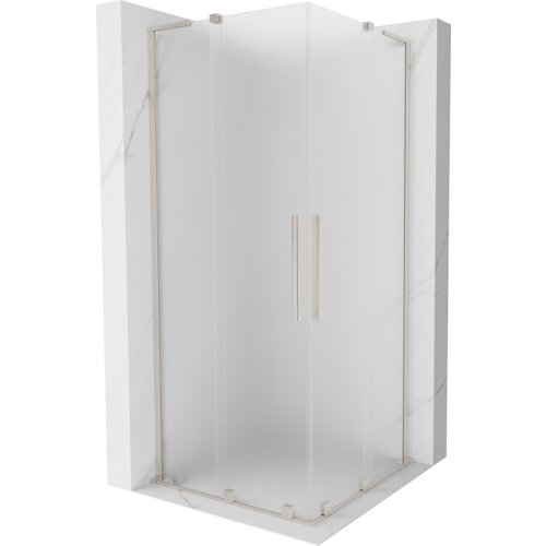 Mexen Velar L Duo kabina prysznicowa rozsuwana 100 x 100 cm, szron, nikiel szczotkowany - 871-100-100-02-33-97