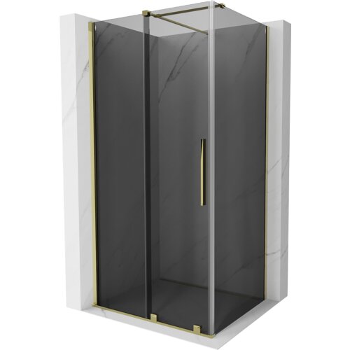 Mexen Velar kabina prysznicowa rozsuwana 90 x 80 cm, grafit, złota - 871-090-080-41-50