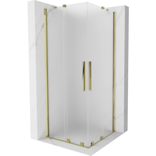 Mexen Velar Duo kabina prysznicowa rozsuwana 90 x 90 cm, szron, złota - 871-090-090-32-50