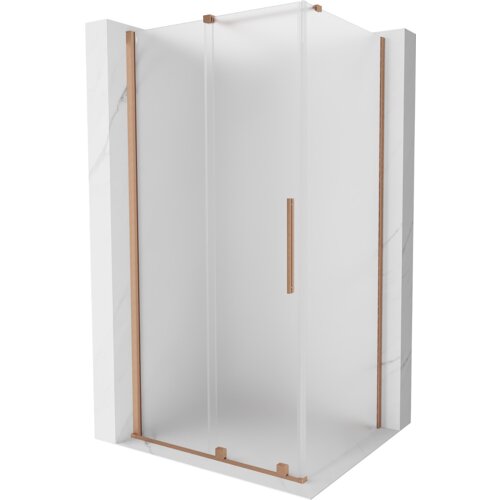 Mexen Velar kabina prysznicowa rozsuwana 90 x 75 cm, szron, miedź szczotkowana - 871-090-075-31-65
