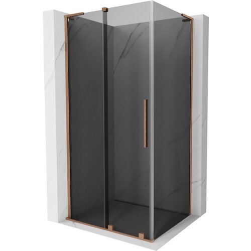 Mexen Velar L kabina prysznicowa rozsuwana 100 x 90 cm, grafit, miedź szczotkowana - 871-100-090-43-65