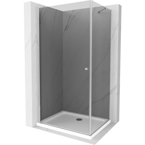 Mexen Pretoria kabina prysznicowa uchylna 70 x 80 cm, grafit, chrom + brodzik Flat - 852-070-080-01-40-4010