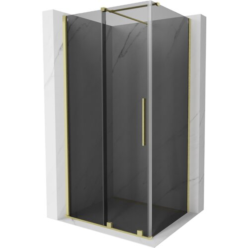 Mexen Velar kabina prysznicowa rozsuwana 140 x 90 cm, grafit, złota szczotkowana - 871-140-090-41-55