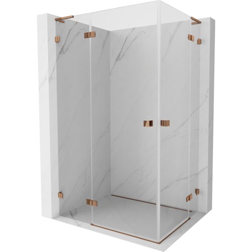 Mexen Lunar L Duo kabina prysznicowa uchylna lewa 110 x 95 cm, transparent, różowe złoto - 834L-110L-095P-60-00