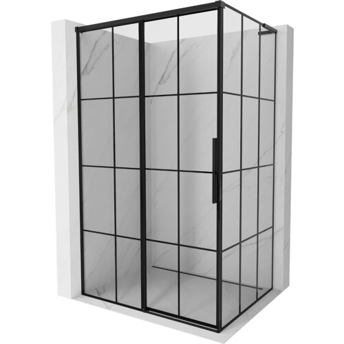Mexen Rox L kabina prysznicowa rozsuwana lewa 120 x 75 cm, czarna kratka , czarna - 8C2L-120-075-70-77-L