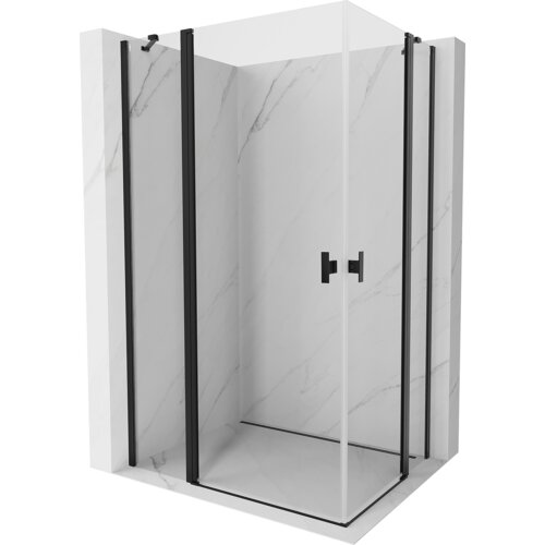 Mexen Mist Duo kabina prysznicowa uchylna 115 x 80 cm, transparent, czarna - 8A4-115-080-70-00