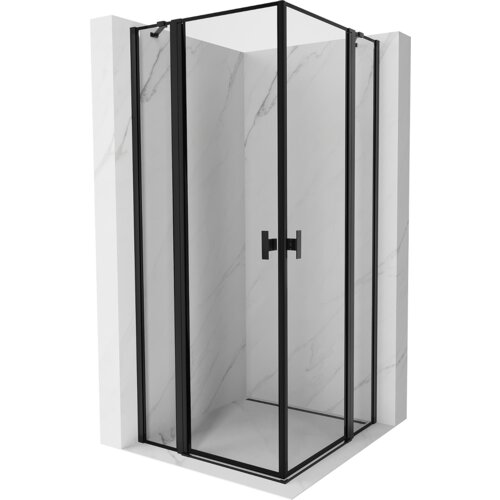 Mexen Mist Duo kabina prysznicowa uchylna 95 x 95 cm, czarna ramka, czarna - 8A4-095L-095P-70-70