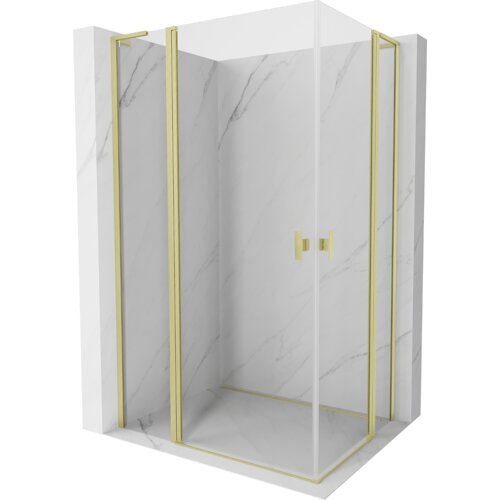 Mexen Mist L Duo kabina prysznicowa uchylna 100 x 95 cm, transparent, złota szczotkowana - 8A4L-100-095-55-00