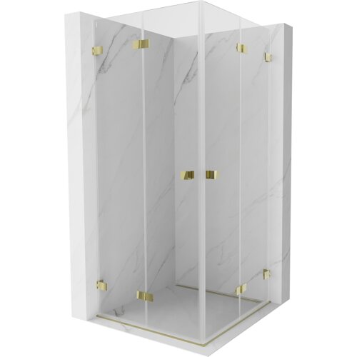Mexen Lunar-F Duo kabina prysznicowa składana 85 x 85 cm, transparent, złota - 836-085L-085P-50-00