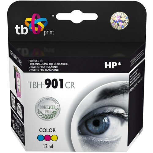 Zestaw tuszów TB PRINT do HP 901-CR Błękitny 12 ml, Purpurowy 12 ml, Żółty 12 ml TBH-901CR