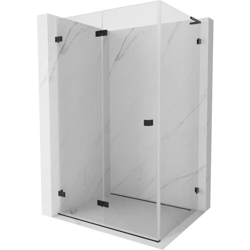 Mexen Lunar-F L kabina prysznicowa składana lewa 95 x 90 cm, transparent, czarna - 836L-095-090-70-00-L