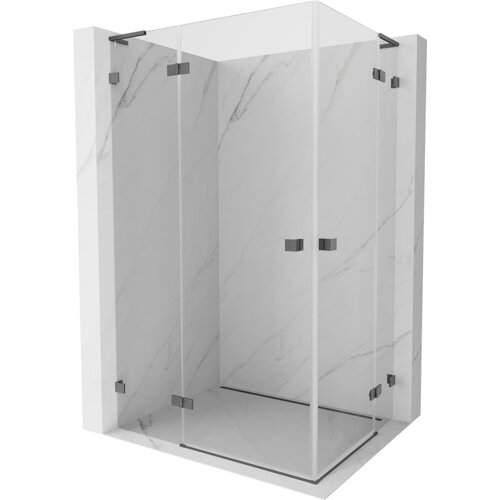 Mexen Lunar L Duo kabina prysznicowa uchylna lewa 120 x 90 cm, transparent, gun gray szczotkowany - 834L-120L-090P-66-00