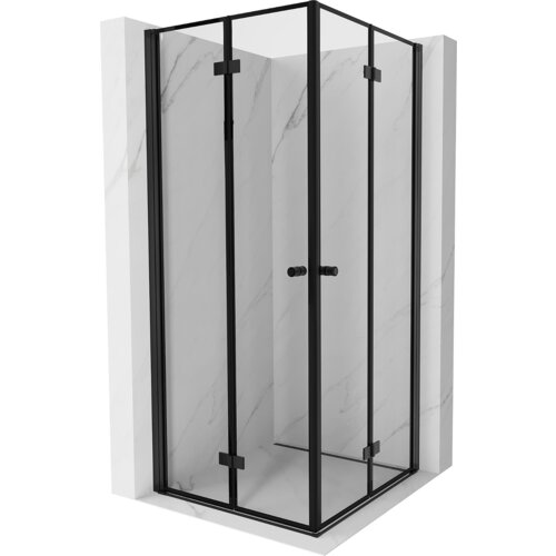 Mexen Mist-F Duo kabina prysznicowa składana 85 x 85 cm, czarna ramka, czarna - 8A6-085L-085P-70-70