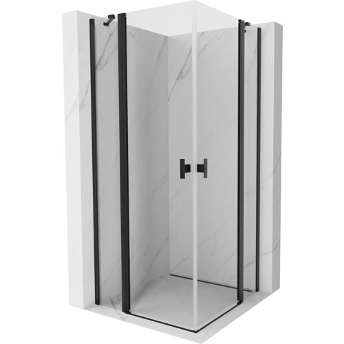 Mexen Mist Duo kabina prysznicowa uchylna 70 x 70 cm, transparent, czarna - 8A4-070-070-70-00