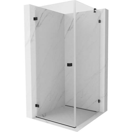 Mexen Lunar-B kabina prysznicowa uchylna lewa 70 x 70 cm, transparent, czarna - 832-070-070-70-00-L