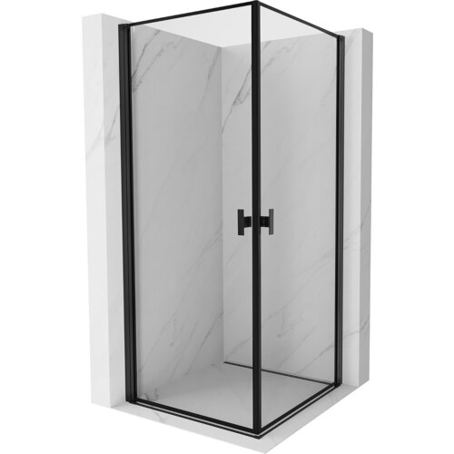 Mexen Mist-B Duo kabina prysznicowa uchylna 80 x 80 cm, czarna ramka, czarna - 8A2-080L-080P-70-70