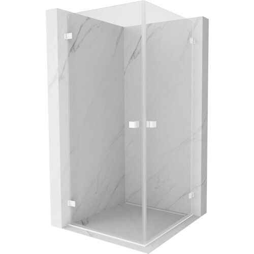 Mexen Lunar-B Duo kabina prysznicowa uchylna 75 x 75 cm, transparent, biała - 832-075L-075P-20-00