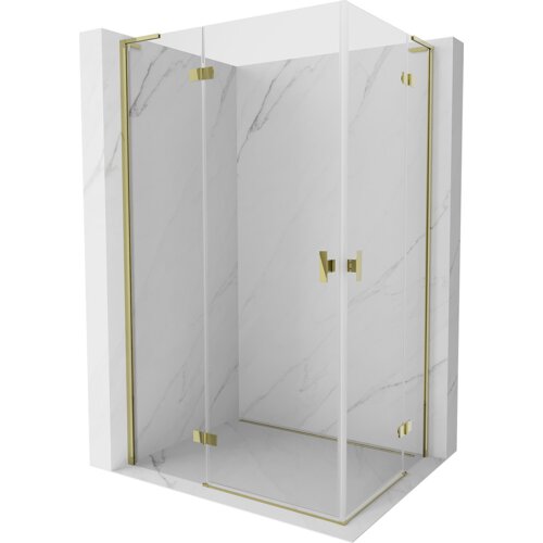 Mexen Mist-H L Duo kabina prysznicowa uchylna lewa 115 x 75 cm, transparent, złota - 8A5L-115L-075P-50-00
