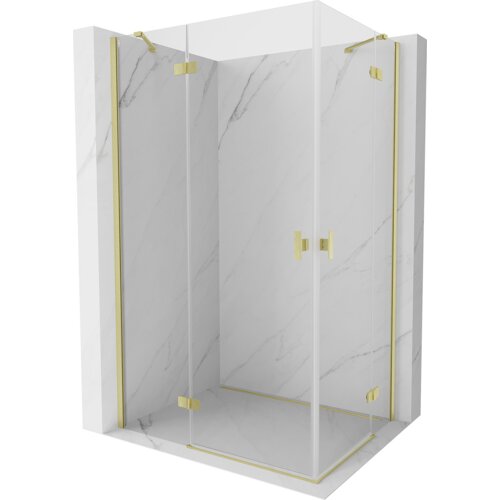 Mexen Mist-H Duo kabina prysznicowa uchylna lewa 100 x 95 cm, transparent, złota szczotkowana - 8A5-100L-095P-55-00
