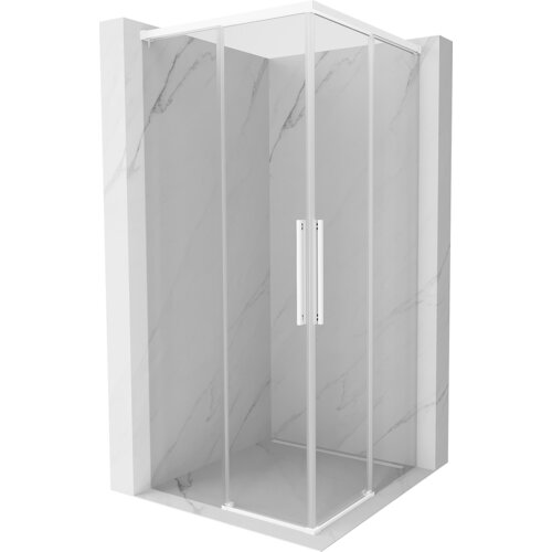 Mexen Rox Duo kabina prysznicowa rozsuwana 80 x 80 cm, transparent, biała - 8C2D-080-080-20-00