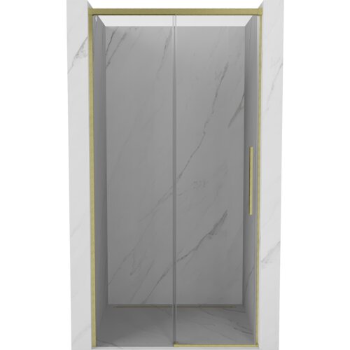Mexen Rox drzwi prysznicowe rozsuwane 130 cm, transparent, złote szczotkowane - 8C2-130-000-55-00