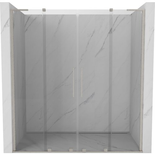 Mexen Velar L Duo drzwi prysznicowe rozsuwane 200 cm, transparent, nikiel szczotkowany - 871-200-003-02-97