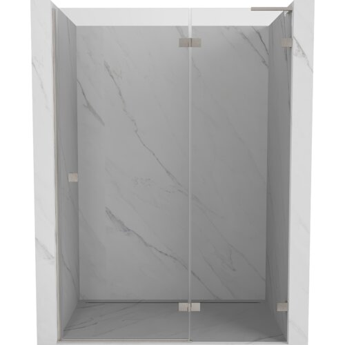 Mexen Lunar L drzwi prysznicowe uchylne prawe 130 cm, transparent, nikiel szczotkowany - 834L-130-000-97-00-P