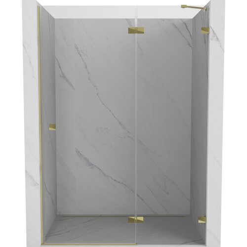 Mexen Lunar drzwi prysznicowe uchylne prawe 130 cm, transparent, złote - 834-130-000-50-00-P