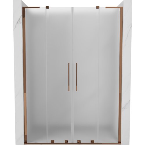Mexen Velar L Duo drzwi prysznicowe rozsuwane 140 cm, szron, różowe złoto - 871-140-003-32-60