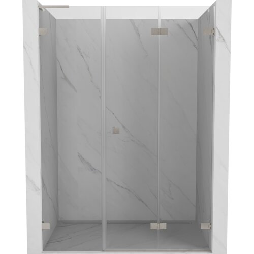 Mexen Lunar-F L drzwi prysznicowe składane prawe 145 cm, transparent, nikiel szczotkowany - 836SL-145-050-97-00-P