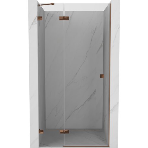 Mexen Lunar drzwi prysznicowe uchylne lewe 100 cm, transparent, różowe złoto - 834-100-000-60-00-L